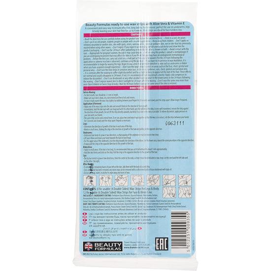 Beauty Formulas Hair Remover Wax Strips Travel Pack Strips 20