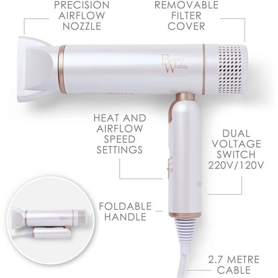 Beauty Works AERIS Travel Hair Dryer
