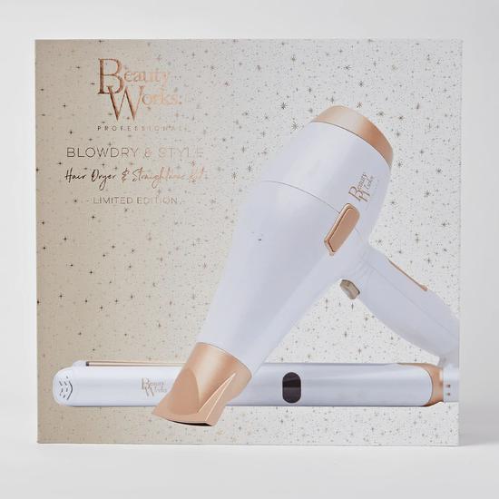Beauty Works Blow Dry & Style Hair Dryer & Straightener Kit