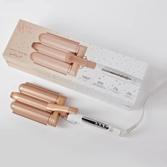 Beauty Works Jumbo Waver Essentials Kit Jumbo Waver + 6x Setting Clips + Tail Comb + Beach Wave Comb + Bag
