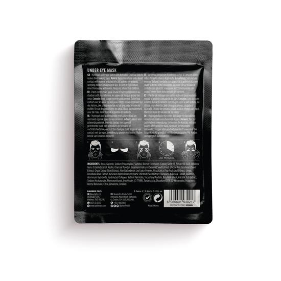 BeautyPro BARBER PRO UNDER EYE MASK With Activated Charcoal & Volcanic Ash 3 Pairs