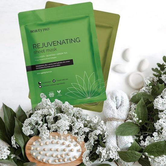 BeautyPro Spa At Home: Restore & Renew Set 1 Rejuvenating Sheet Mask, 1 Nourishing Sheet Mask, 1 Detoxifying Mask, 1 Eye Therapy & 1 Black Peel Charcoal mask