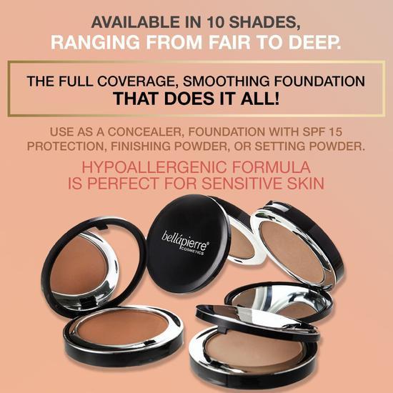 Bellápierre Cosmetics Compact Mineral Foundation SPF 15 Cinnamon - Medium with yellow undertones
