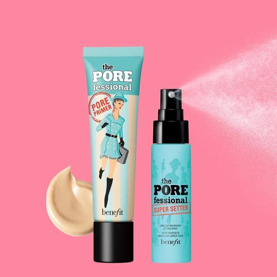 Benefit Primer & Super Setter Deal Pore primer & makeup setting spray set
