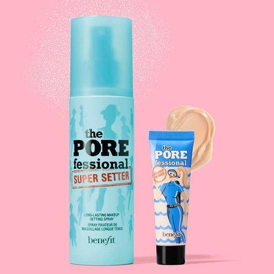 Benefit Super Pore Duo 120ml The POREfessional Super Setter Spray & 7.5ml The POREfessional Hydrate Primer