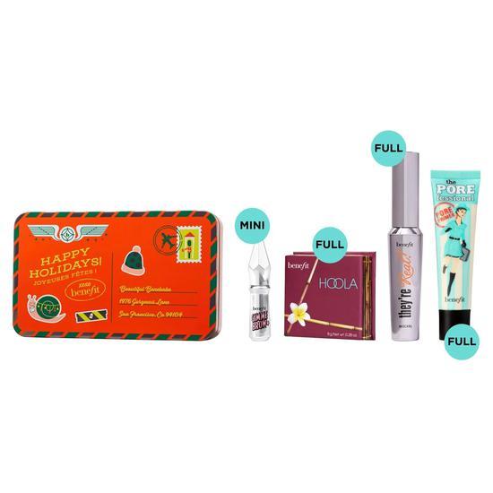 Benefit Totally Glam Telegram Gift Set Full-size primer + matte bronzer + lengthening mascara + mini brow gel