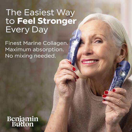 Benjamin Button BlackCurrant 12,000mg Marine Collagen Liquid Sachets x 14