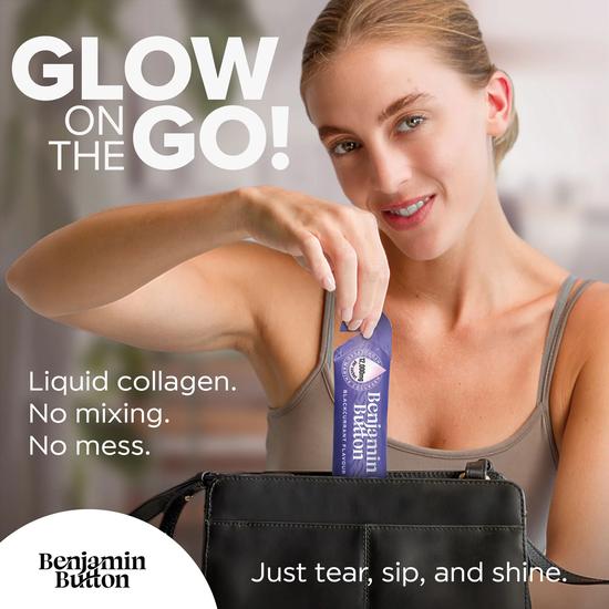 Benjamin Button BlackCurrant 12,000mg Marine Collagen Liquid Sachets x 14