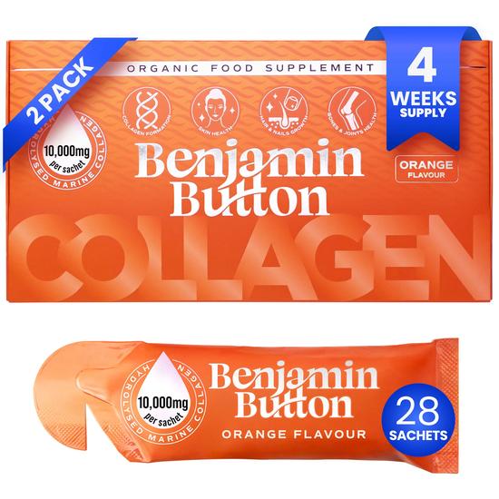 Benjamin Button Orange 10,000mg Marine Collagen Liquid Sachets x 14