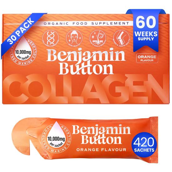 Benjamin Button Orange 10,000mg Marine Collagen Liquid Sachets x 14