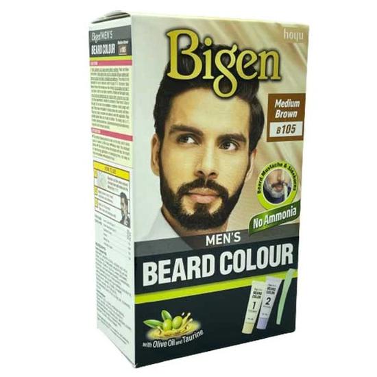 Bigen Mens Beard Colour Medium Brown B105