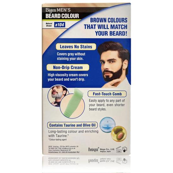 Bigen Mens Beard Colour Natural Brown B104