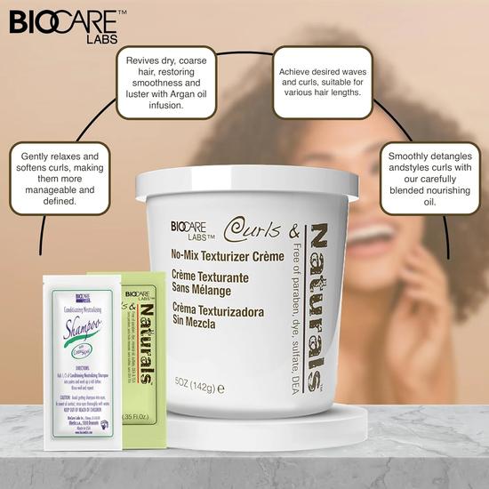 BioCare Curls & Naturals Texturizer Hair Softener Mini Kit
