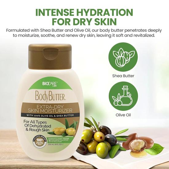 BioCare Naturally Clear Skin Body Butter With Olive Oil & Shea Butter 236ml
