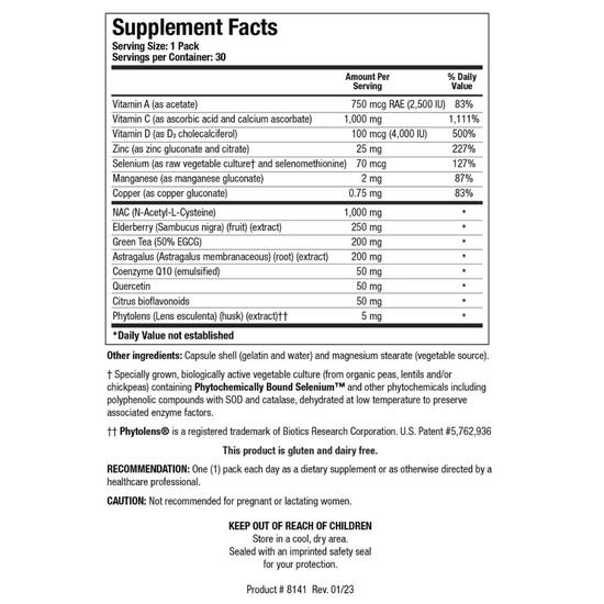 Biotics Research Immune Support 30 Packs