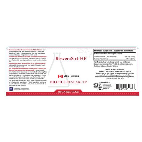 Biotics Research ResveraSirt-HP Capsules 30 Capsules