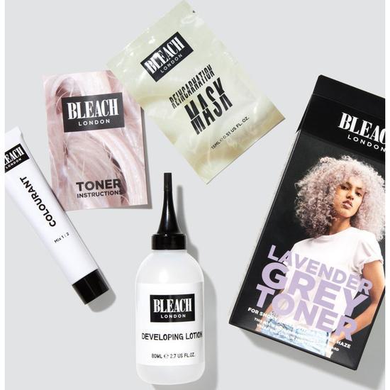 BLEACH LONDON Lavender Grey Toner Kit For Smoky Greys with a Purple Haze