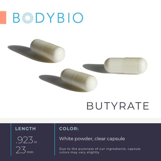 BodyBio Butyrate Sodium Capsules 100 Capsules