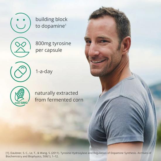 Brain Feed Dopamine Precursor Tyrosine 800mg Capsules 60 Capsules