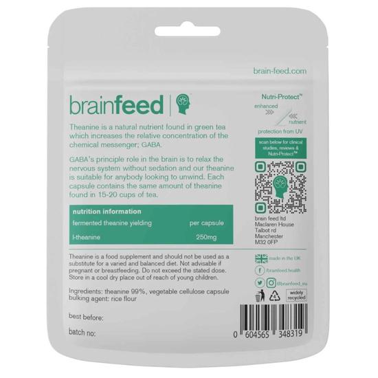 Brain Feed Relax Natural Theanine 250mg Capsules 30 Capsules