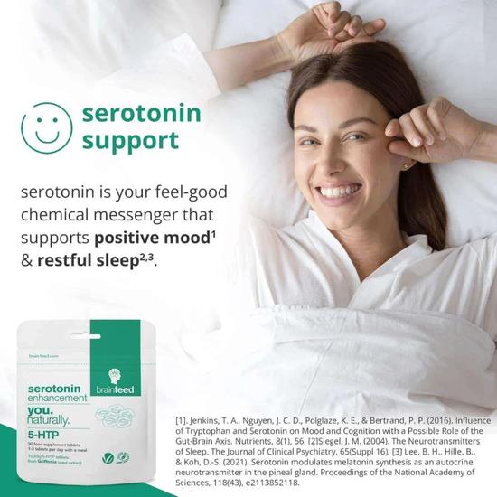 Brain Feed Serotonin Enhancement 5-HTP Tablets 30 Tablets