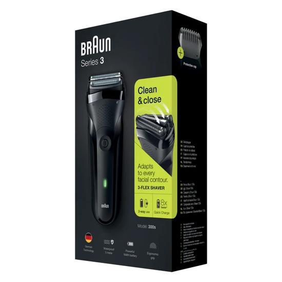 Braun Series 3 300s Shaver With 3 Flexible Blades Black