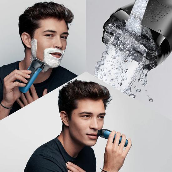 Braun Series 3 310s Wet & Dry Shaver With 3 Flexible Blades Black / Blue