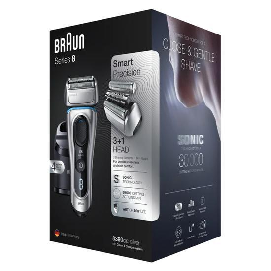 Braun Series 8 8390cc Wet & Dry Electric Shaver Silver