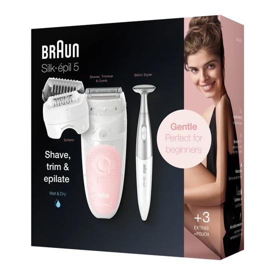 Braun Silk Epil 5-820 Wet & Dry Epilator With 3 extras including bikini styler