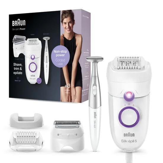 Braun Silk Epil 5 Power 5-825 Epilator With 3 extras, including bikini styler