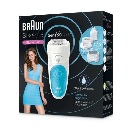 Braun Silk Epil 5 SensoSmart 5/890 Wet & Dry Epilator with 5 extras including shaver head