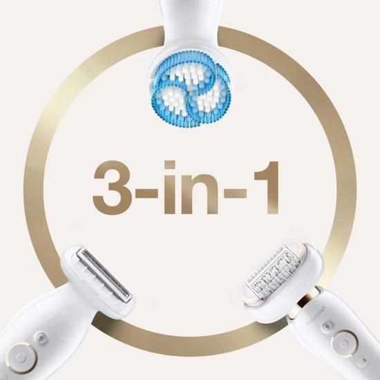 Braun Silk Epil 9 Flex 9010 Wet & Dry Epilator White/Gold