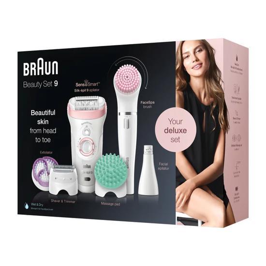 Braun Silk Epil Beauty Set 9 9/985 BS Wet & Dry Epilator With 8 Extras