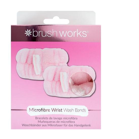Brushworks Microfibre Wrist Wash Bands Pink