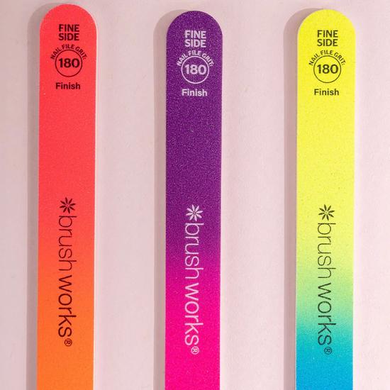 Brushworks Neon Nail Files 3 Pack