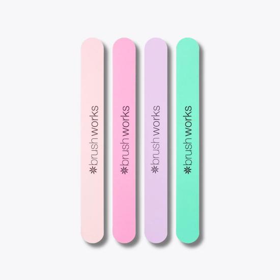 Brushworks Pastel Coloured Nail Files 4 Pack