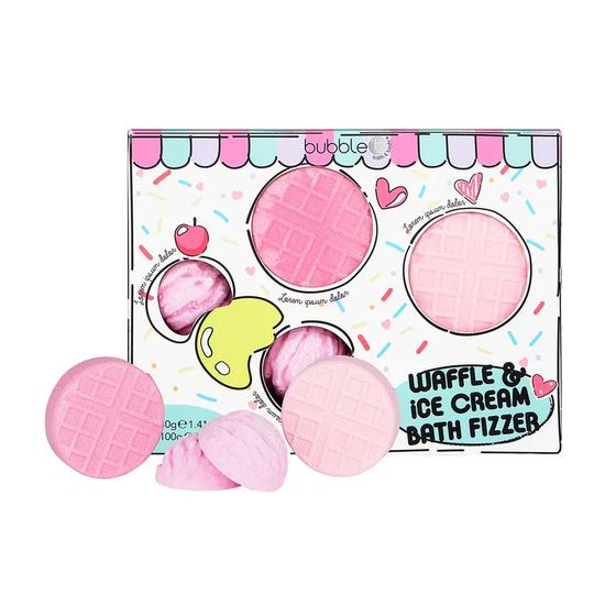 Bubble T Waffle & Ice Cream Bath Bomb Gift Set Set Of 4
