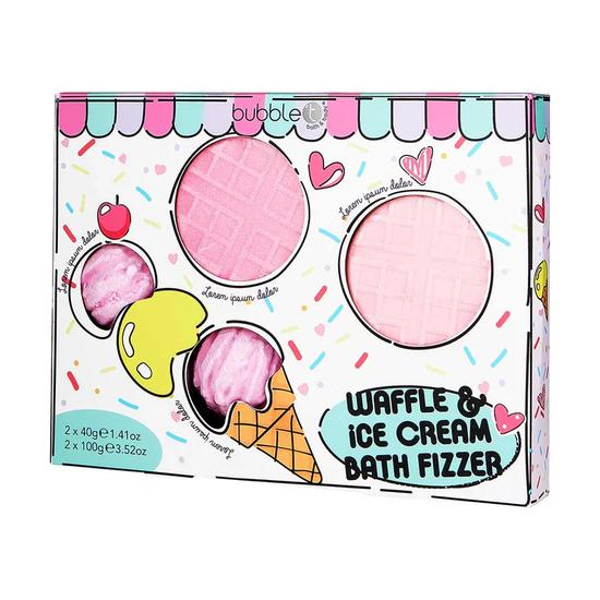 Bubble T Waffle & Ice Cream Bath Bomb Gift Set Set Of 4