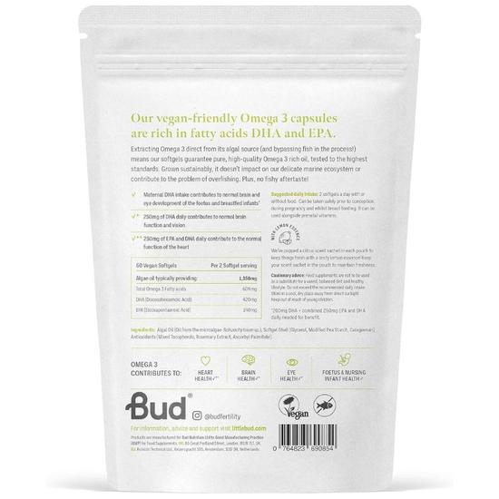 Bud Nutrition Vegan Omega 3 Softgels 60 Softgels