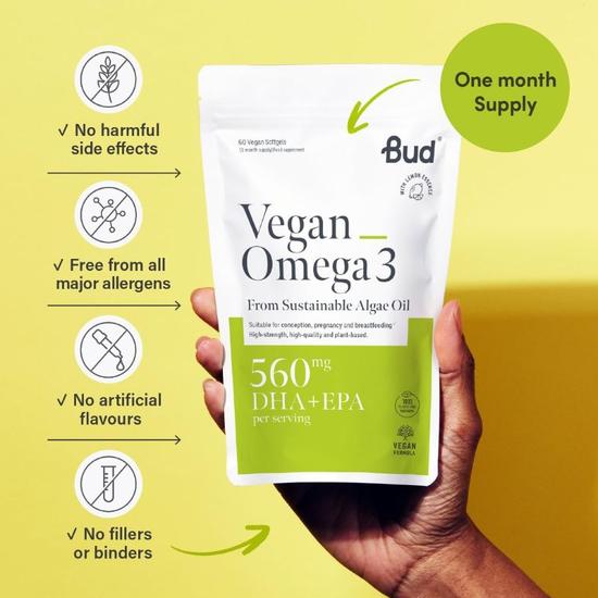 Bud Nutrition Vegan Omega 3 Softgels 60 Softgels
