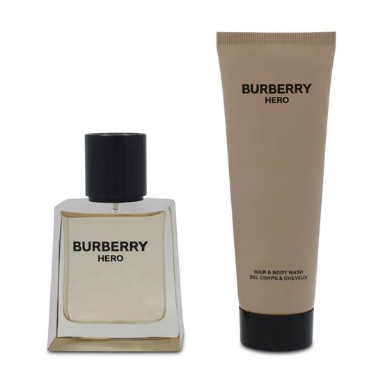 BURBERRY Hero 50ml Eau De Toilette 75ml Hair & Body Wash Set Gift Set