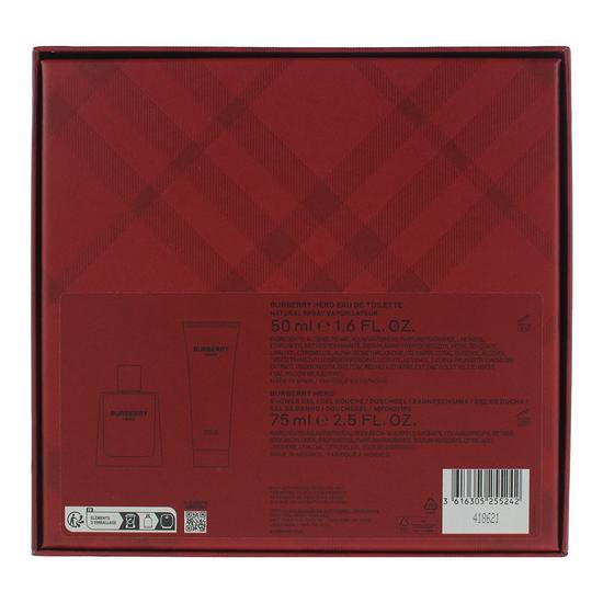 BURBERRY Hero Eau De Toilette 50ml + Shower Gel 75ml Gift Set For Him 50ml