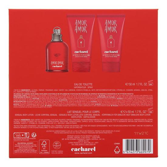 Cacharel Amor Amor Eau De Toilette 50ml + 2 x Body Lotion 50ml Gift Set 50ml