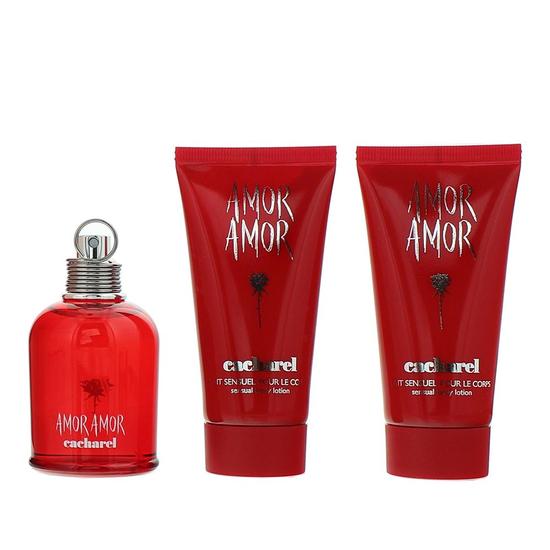 Cacharel Amor Amor Eau De Toilette 50ml + 2 x Body Lotion 50ml Gift Set 50ml