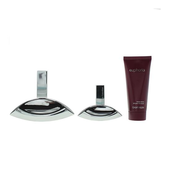 Calvin Klein Euphoria Eau De Parfum 100ml + 30ml + Body Lotion Gift Set For Her 100ml