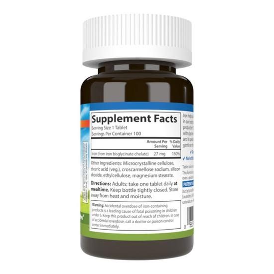 Carlson Labs Chelated Iron 27mg Tablets 100 Tablets