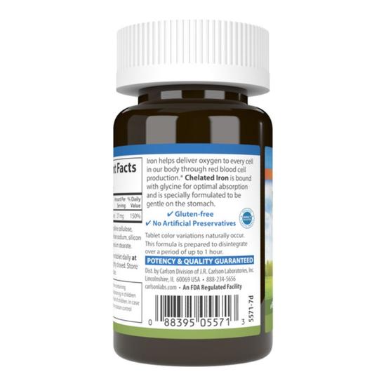Carlson Labs Chelated Iron 27mg Tablets 100 Tablets