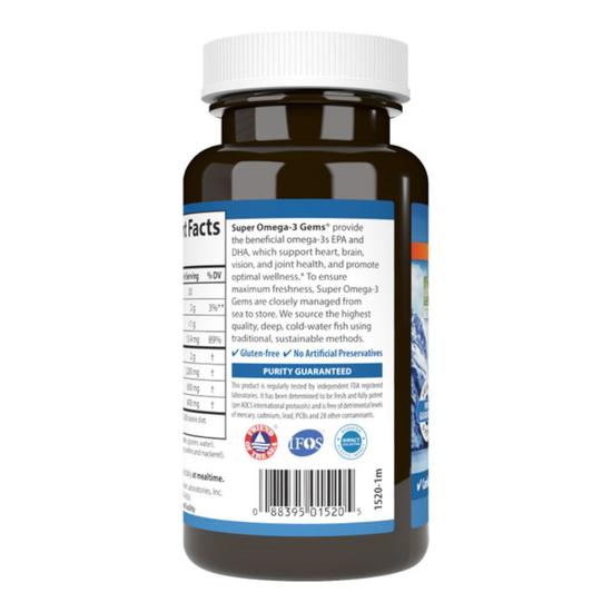Carlson Labs Wild Caught Super Omega-3 Gems 1200mg Softgels + 30 100 Softgels