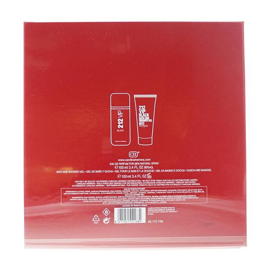 Carolina Herrera 212 VIP Black Eau De Parfum & Bath & Shower Gel 100ml