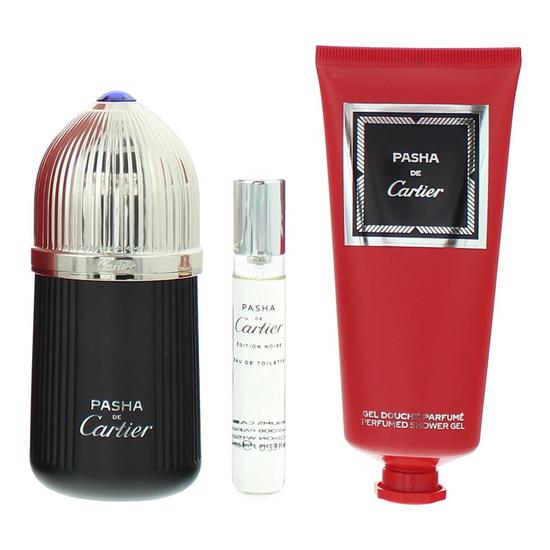 Cartier Pasha De Cartier Edition Noire Eau De Toilette Gift Set 100ml + 10ml + Shower Gel 100ml